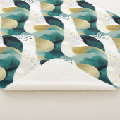 シック金ゴールドグリーンホワイト抽象芸術 シェルパブランケット (3/4)