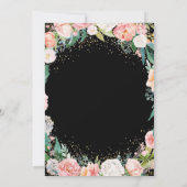 シック金ゴールドコーラルフローラサプライズ退職パーティー 招待状 (裏面)