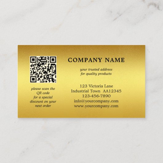 シック金ゴールドサンキューQRクリスマス名刺 名刺 (裏面)