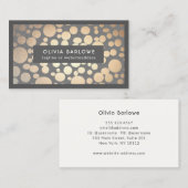 シック金ゴールドサークル灰色トレンディーデザイナー 名刺 (正面/裏面)