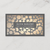 シック金ゴールドサークル灰色トレンディーデザイナー 名刺 (正面)