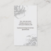 シック金ゴールドシザーフラワー美容師美しいサロン 名刺 (裏面)