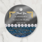 シック金ゴールドシルバーフォイル&ダークブルーゼブラプリント フェイバータグ (裏面)