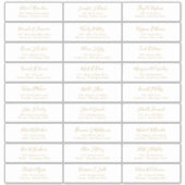 シック金ゴールドスクリプトゲスト名アドレスステッカー シール (正面)