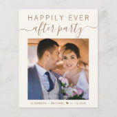 シック金ゴールドスクリプトフォトウェディングレセプション招待状 (正面)