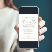 シック金ゴールドスクリプトフォトウェディングレセプション 招待状