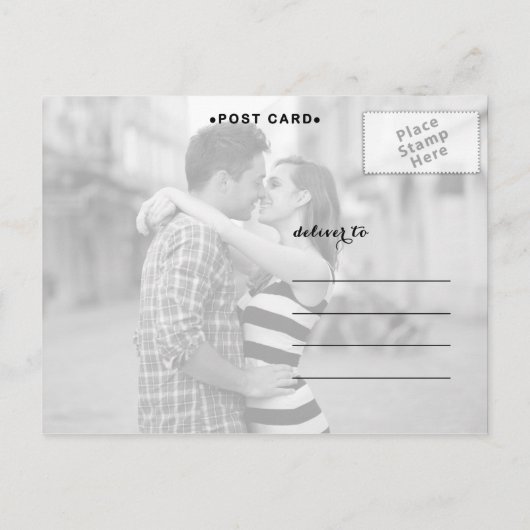 シック金ゴールドスクリプト日付ポストカードの保存 案内ポストカード (裏面)