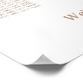 シック金ゴールドスクリプト8テーブ結婚ルのシーティングチャート ポスター (角)