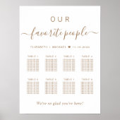 シック金ゴールドスクリプト8テーブ結婚ルのシーティングチャート ポスター (正面)