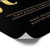 シック金ゴールドスクリプト |ブラック2015年の大学院ポスター ポスター (角)