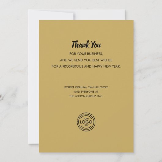 シック金ゴールドスターリースクリスマスビジネス シーズンカード (裏面)