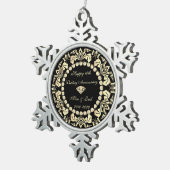 シック金ゴールドスワーズダイヤモンド結婚10周年 スノーフレークピューターオーナメント (右)