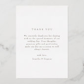 シック金ゴールドス結婚クリプトの写真ありがとう 箔シーズンカード (裏面)