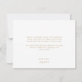 シック金ゴールドタイポグラフィグラッドキャップ卒業 サンキューカード (裏面)