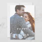 シック金ゴールドタイポグラフィフォト結婚式招待状 招待状 (裏面)