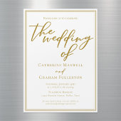 シック金ゴールドタイポグラフィミニマ結婚リスト マグネット招待状