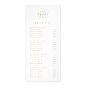 シック金ゴールドタイポグラフィロゴビジネス価格表 ラックカード (正面)