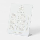 シック金ゴールドタイポグラフィロゴビジネス価格表 台座サイン (正面)