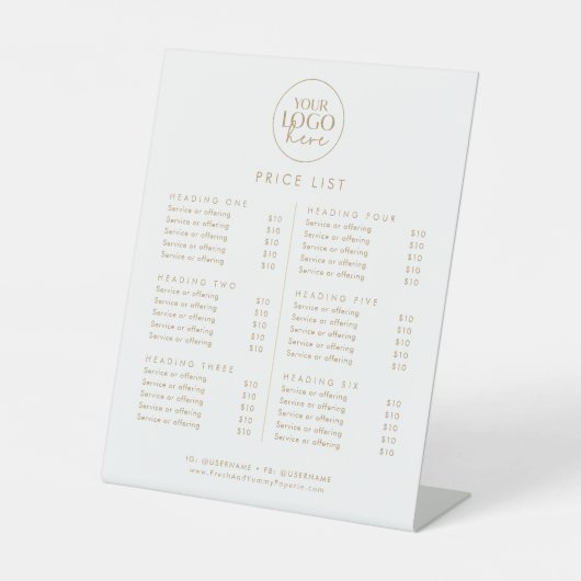 シック金ゴールドタイポグラフィロゴビジネス価格表 台座サイン (正面)