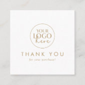 シック金ゴールドタイポグラフィロゴQRコードありがとう 割引カード (正面)