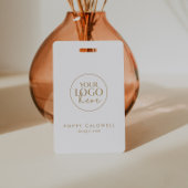 シック金ゴールドタイポグラフィロゴQRコード従業員IDカード バッジ