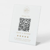 シック金ゴールドタイポグラフィロゴQRコー離れドAレビュー 台座サイン (正面)