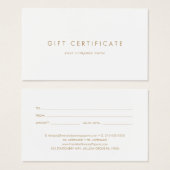 シック金ゴールドタイポグラフィ事業商品券 (正面&裏面)