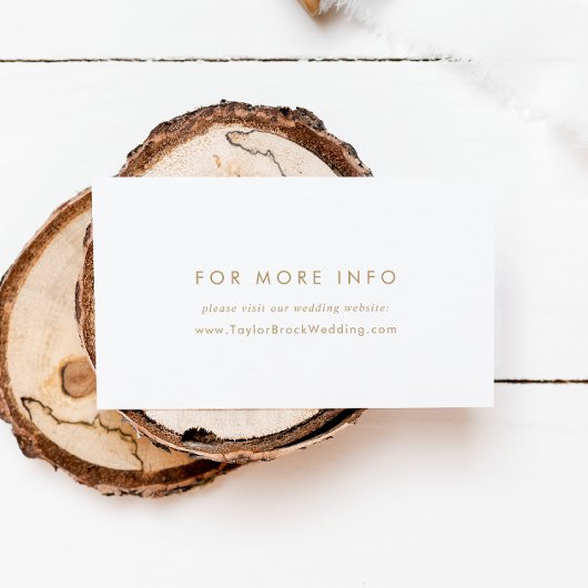 シック金ゴールドタイポグラフィ結婚のウェブサイト エンクロージャーカード