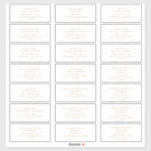 シック金ゴールドタイポグラフィ結婚ズゲスト住所 シール (シート)