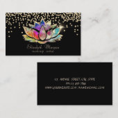 シック金ゴールドダイカラフルモンズロータスブラック 名刺 (正面/裏面)