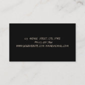 シック金ゴールドダイカラフルモンズロータスブラック 名刺 (裏面)