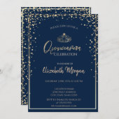 シック金ゴールドティアラ，ダイアモンズキンセアニラ 招待状 (正面/裏面)