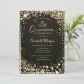 シック金ゴールドティアラ,ダイアモンズダーク《写真》ぼけ味クインセアニラ 招待状 (スタンド正面)