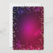 シック金ゴールドティアラ,ダイヤモンド18thバースデーパーティー 招待状 (裏面)