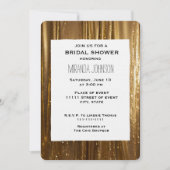 シック金ゴールドティンゼルストライプブライダルシャワー 招待状 (正面)