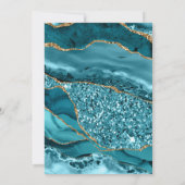 シック金ゴールドティール（緑がかった色）アゲート結婚式招待状 招待状 (裏面)