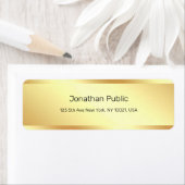 シック金ゴールドテンプレートモダン差出人住所 ラベル (インサイチュ)