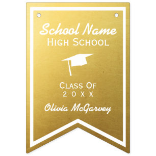 シック金ゴールドトレンディー卒業クラス20XXバンティング バンティングフラッグ