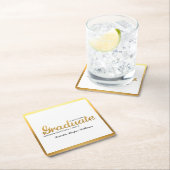 シック金ゴールドトレンディー卒業パーティクラス20XX スクエアペーパーコースター (インサイチュ)