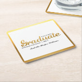 シック金ゴールドトレンディー卒業パーティクラス20XX スクエアペーパーコースター (アングル)