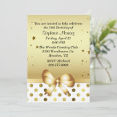 シック金ゴールドトーンカスタム誕生日招待状 招待状 (スタンド正面)