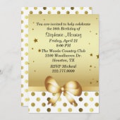 シック金ゴールドトーンカスタム誕生日招待状 招待状 (正面/裏面)