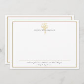 シック金ゴールドトーンフレームフローラブーケ ノートカード (正面/裏面)