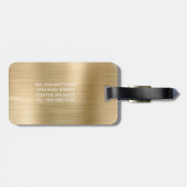 シック金ゴールドドリップグリッターブラシメタルモノグラム ラゲッジタグ (裏面横)