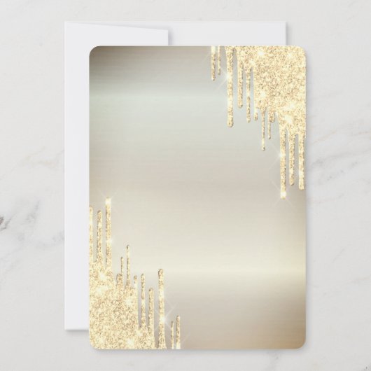 シック金ゴールドドリップスドレス18th招待状 招待状 (裏面)