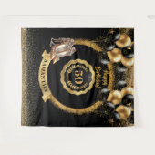 シック金ゴールドハイヒール50th誕生日背景 タペストリー (正面(横))