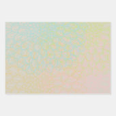 シック金ゴールドバイオレットピンクフローラ ラッピングペーパーシート (正面)