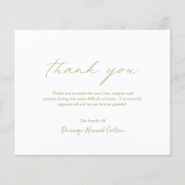 シック金ゴールドバジェット葬儀サンキューカード