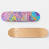 シック金ゴールドバタフカラフルロ スケートボード (横)