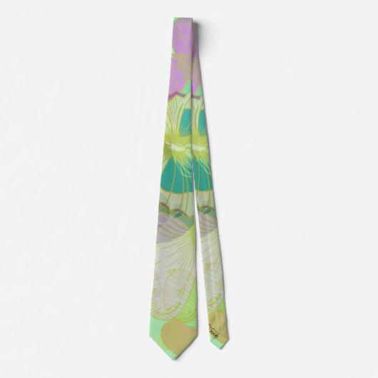 シック金ゴールドバタフライピスタチオ紫 ネクタイ (正面)